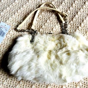 Michael Kors White Fur Handbag. 8”x 5” x 3”. NWT!